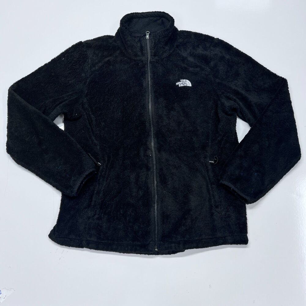 The North Face Fleece Jacket Womens Large Black Osito High Pile Full Zip Soft
